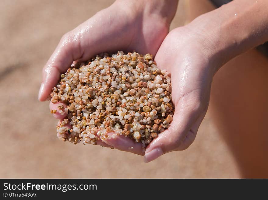 Wet closeup sand