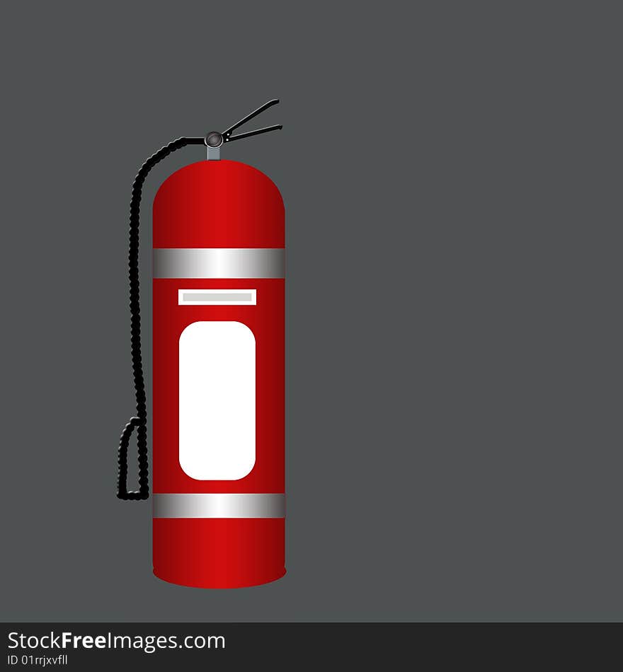 Red extinguisher isolated on gray background. Red extinguisher isolated on gray background