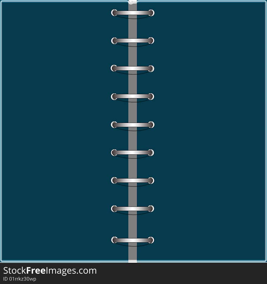 Illustration of open blue notebook. Illustration of open blue notebook