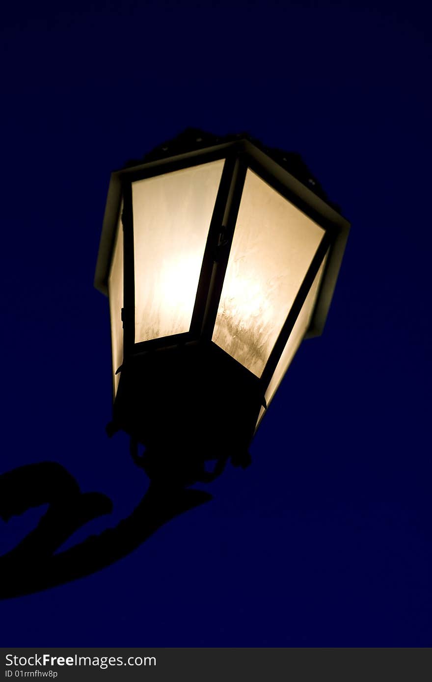 Decorative Lamp Post In The Night