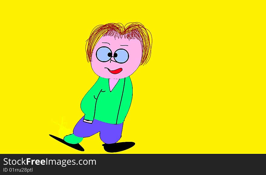 The cartoon with shourt hair