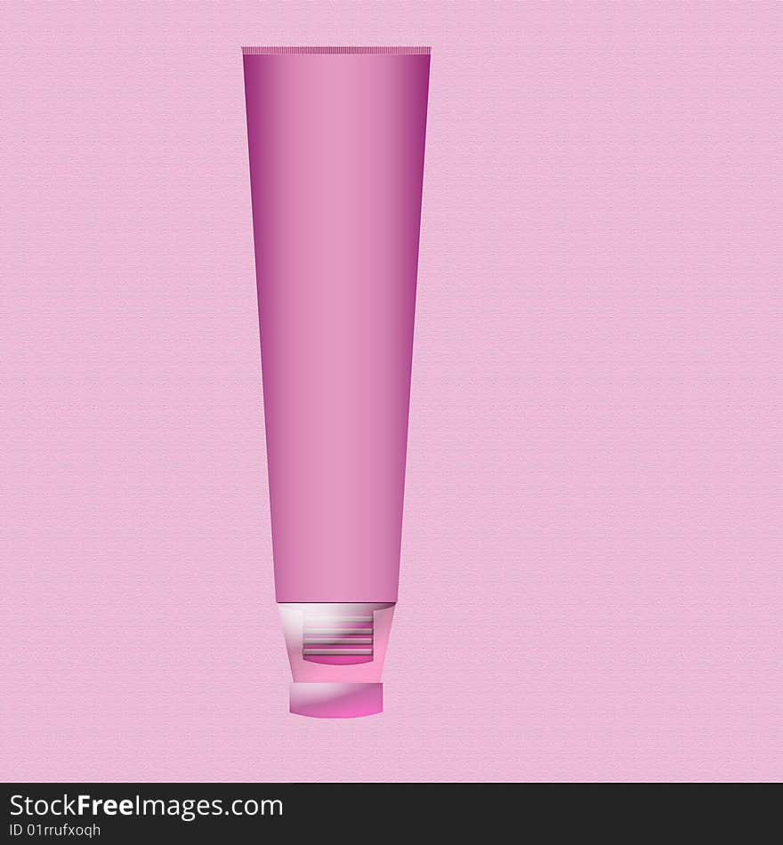 Pink tube on interesting pink background