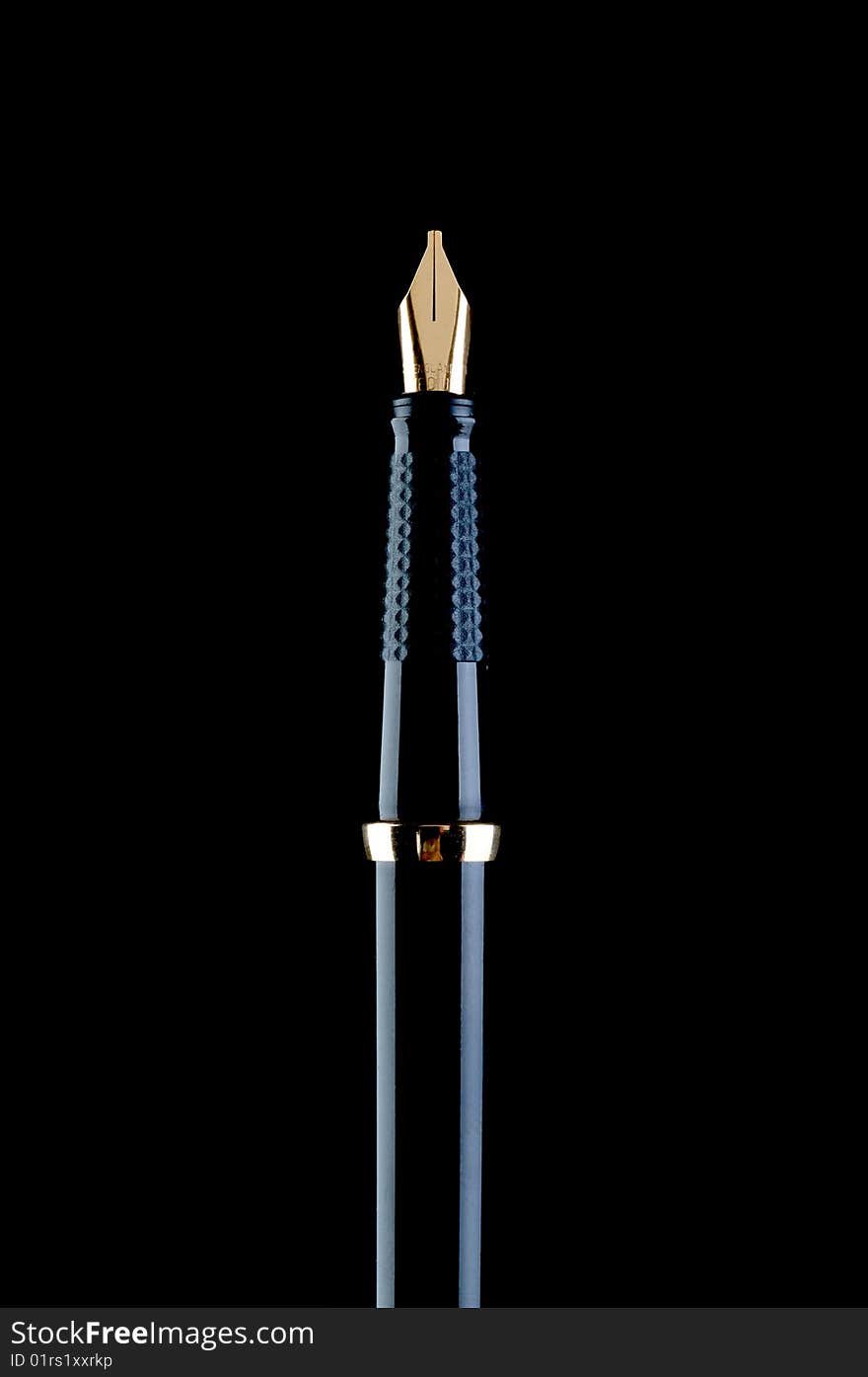 Vertical Image Of A Black Fountain Pen