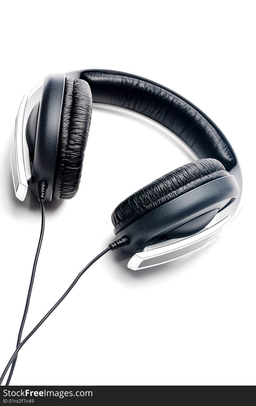 Headphones with black leather padding