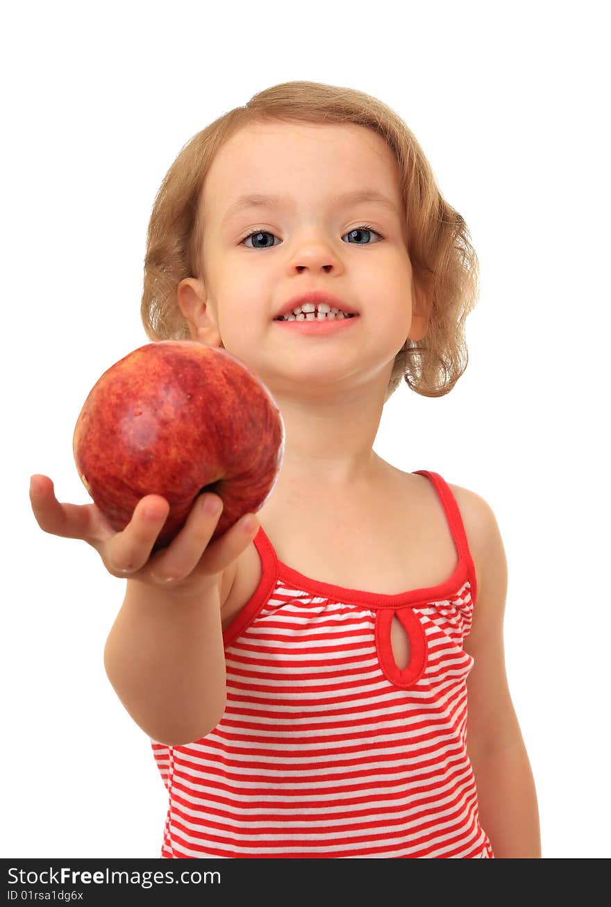 Girl And Apple.