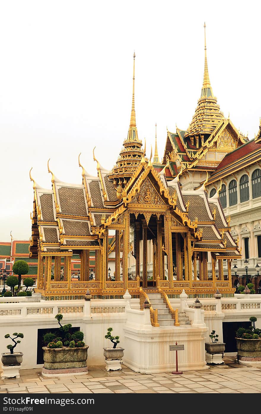 Beautiful and authentic Thai architecture on an overcast day. Beautiful and authentic Thai architecture on an overcast day