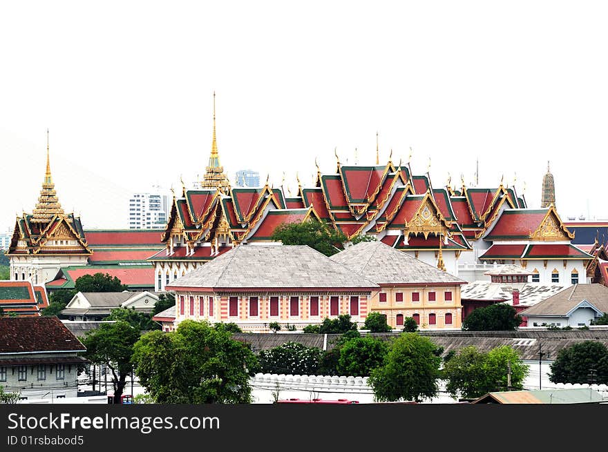 Beautiful and authentic Thai architecture on an overcast day. Beautiful and authentic Thai architecture on an overcast day