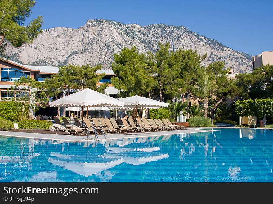 Swimming pool on a sunny day