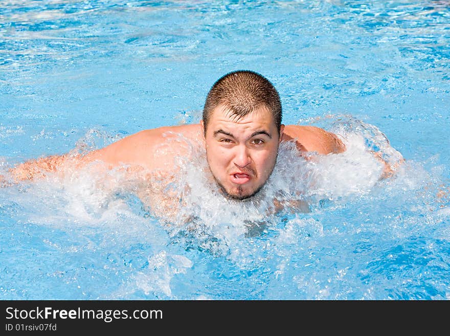 Big man in the pool