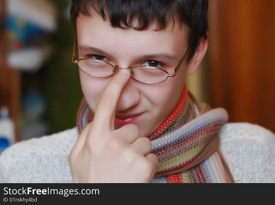 Student with glasses