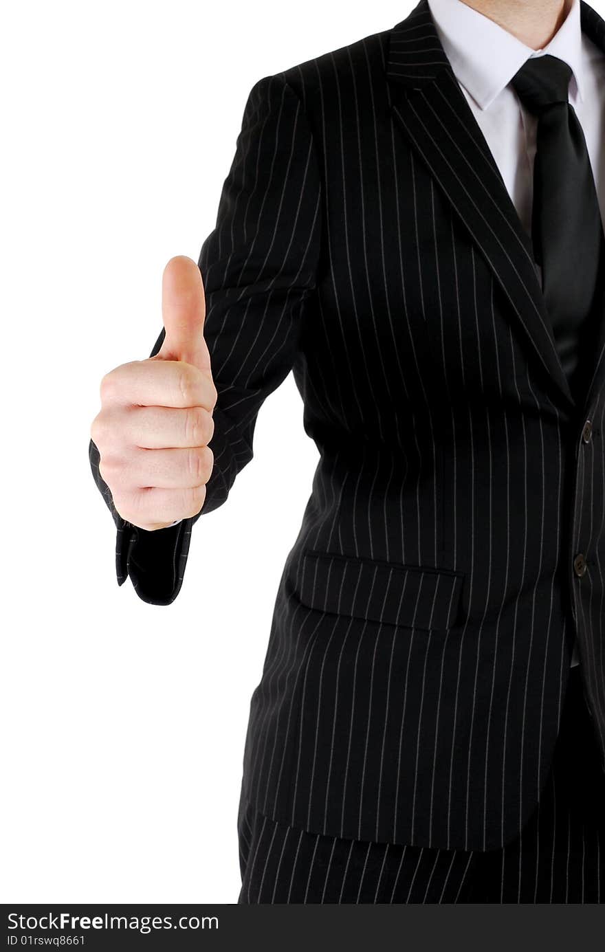 This is an image of business man giving thumbs up. This is an image of business man giving thumbs up.