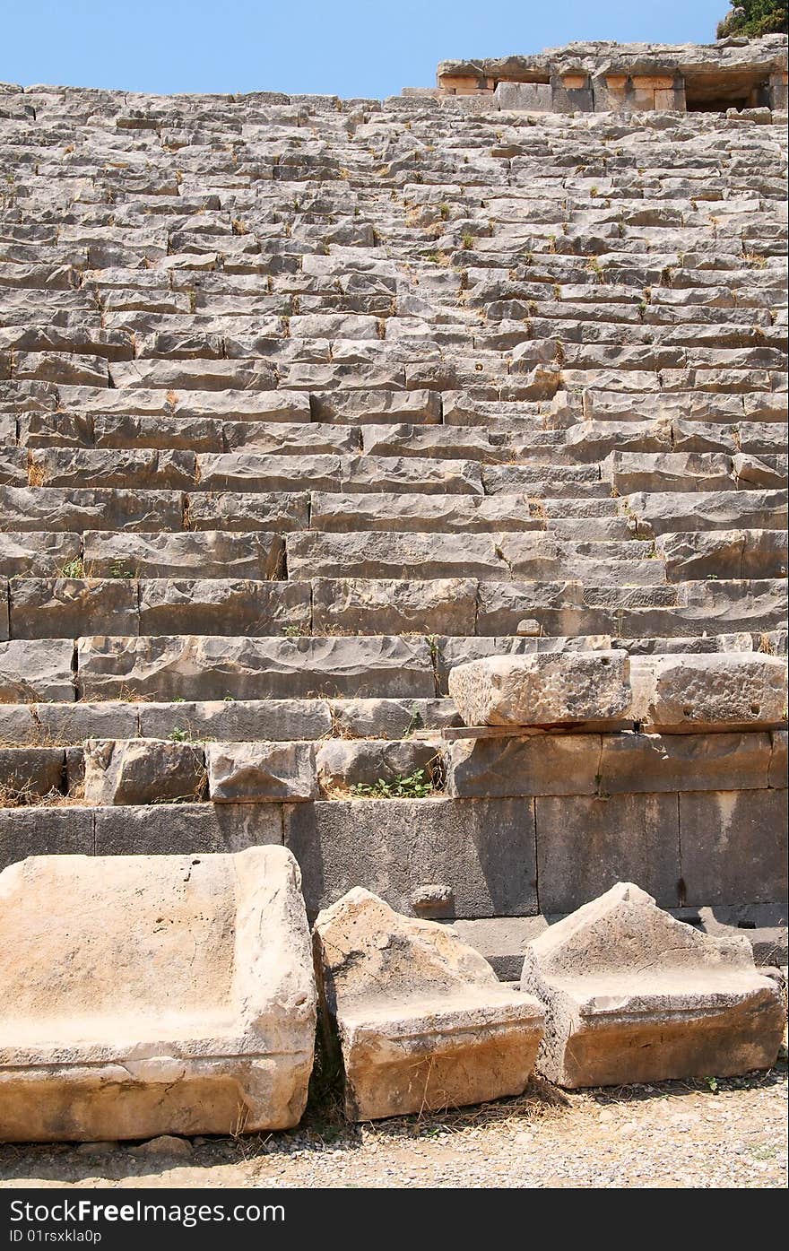 Ancient Antique Amphitheater In Myra, Turkey