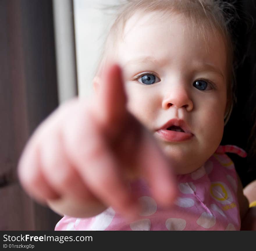 Portrait of little beautiful girl in pink jacket. Portrait of little beautiful girl in pink jacket