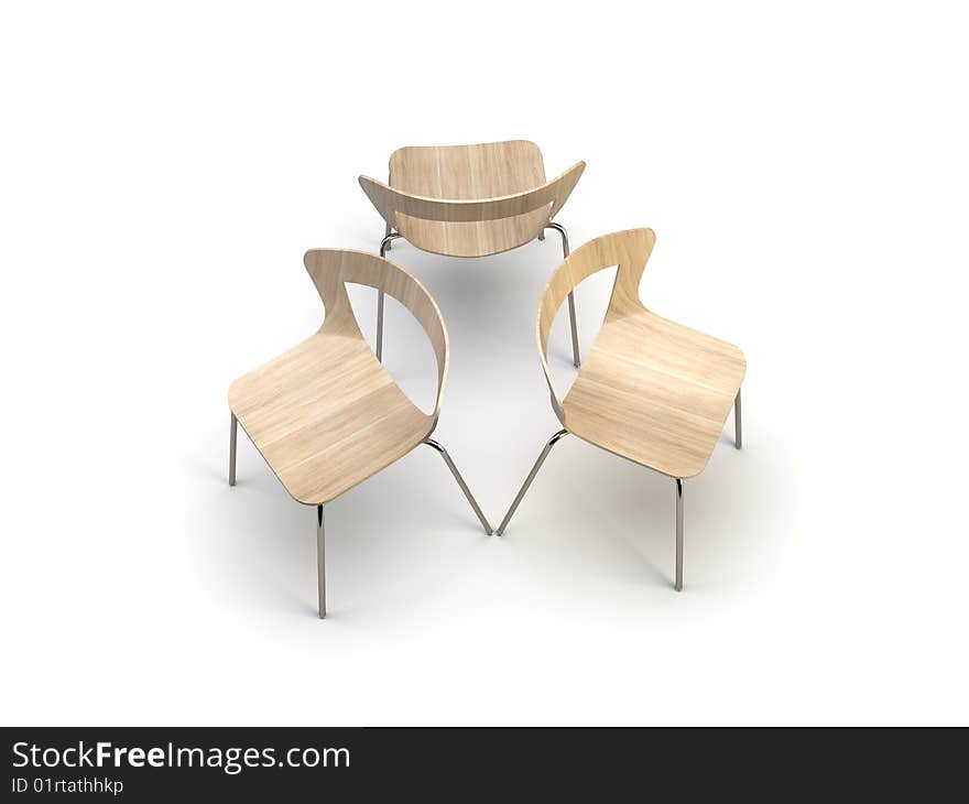 Modern chairs on the white background. Modern chairs on the white background