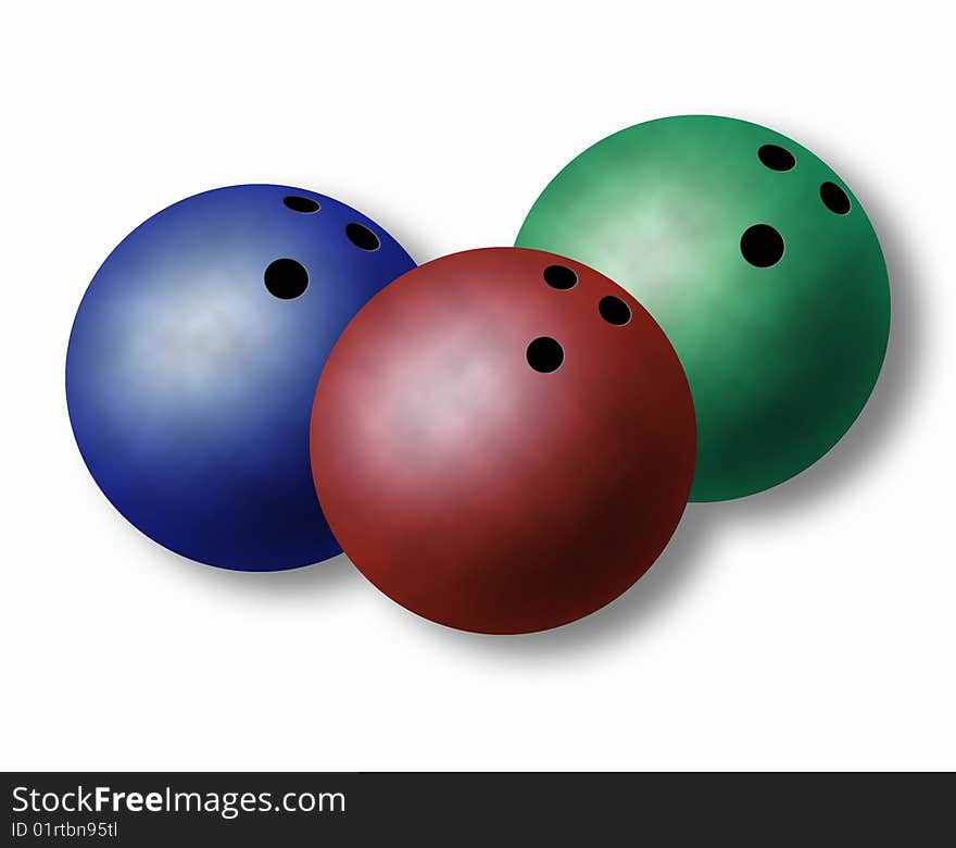 Three bowling balls