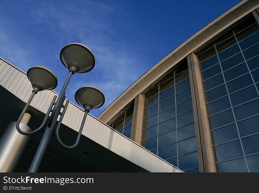 Modern business building with bluesky background