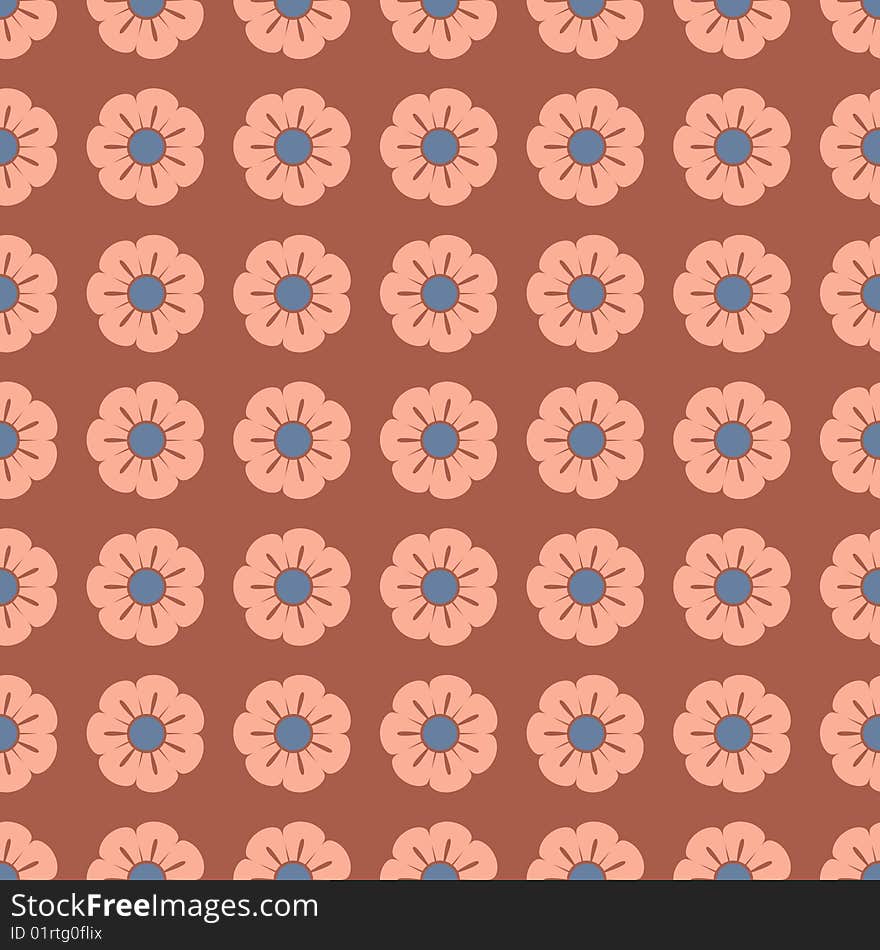 Pink and blue seamless flowers pattern. Pink and blue seamless flowers pattern