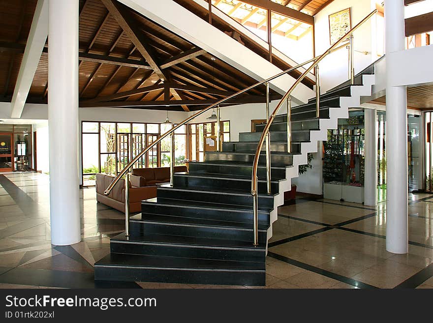 Hall in a tropical hotel in brazil