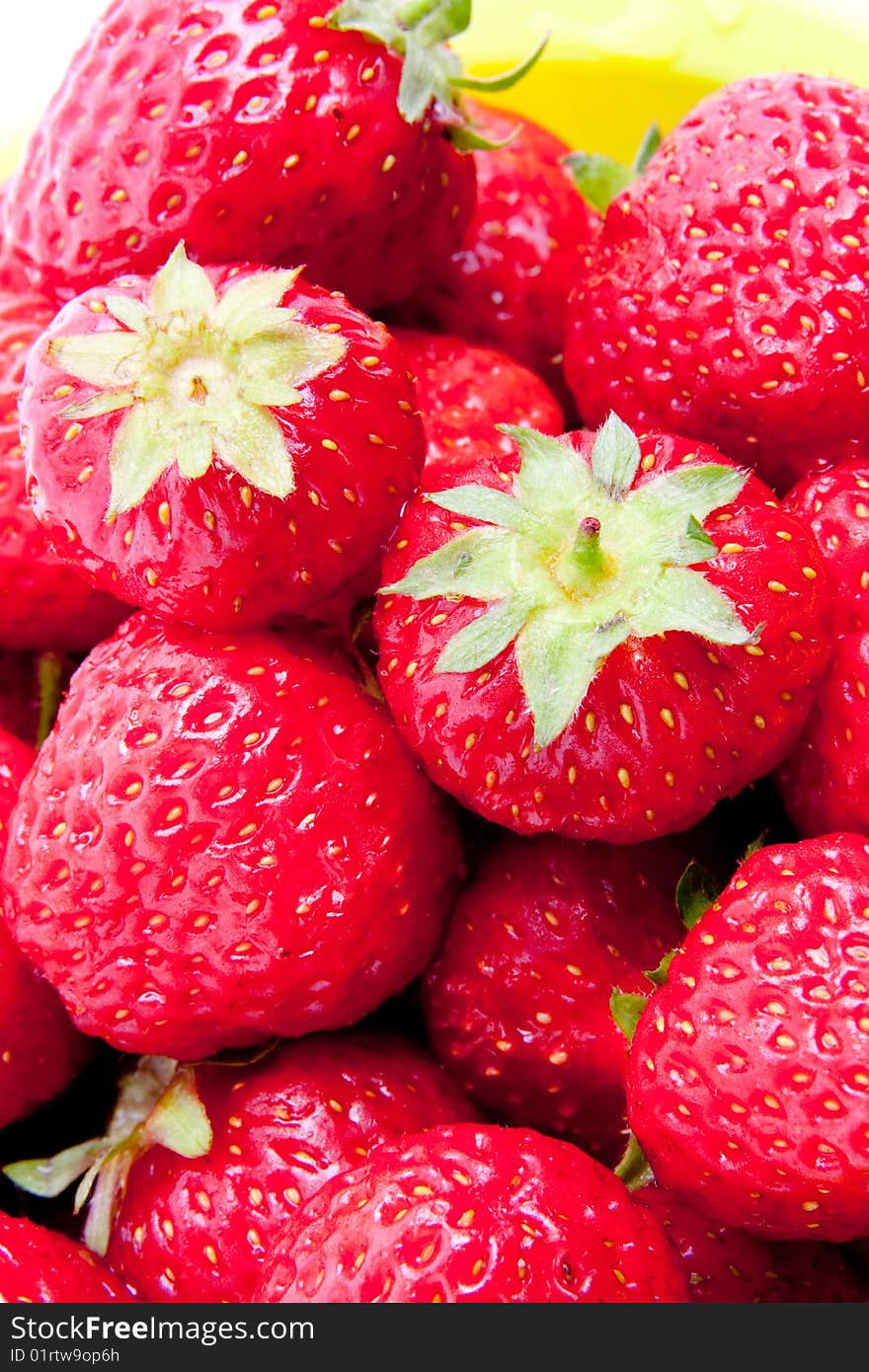 Strawberry in the bowl isolated