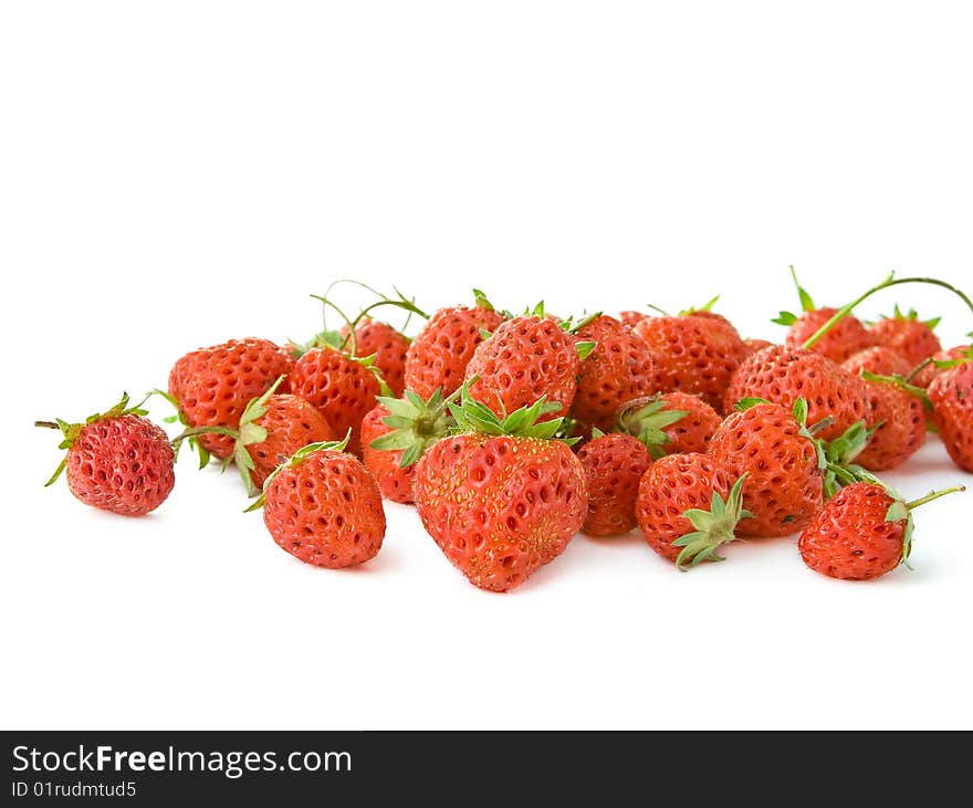 Ripe strawberry  on white  background