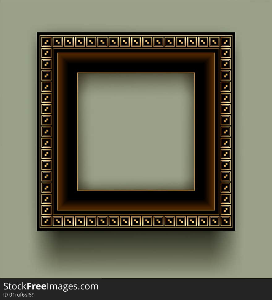 Retro frame with decorative ornament