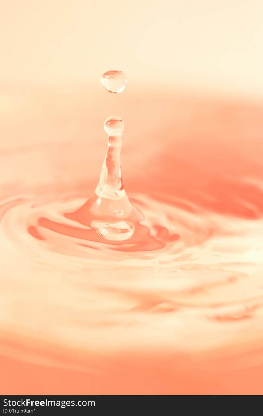 Water splash in warm colour