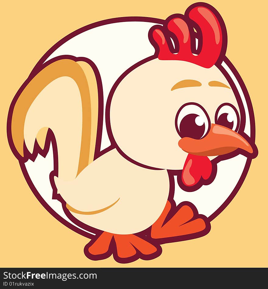 Vector illustration of a cute little rooster. Vector illustration of a cute little rooster.