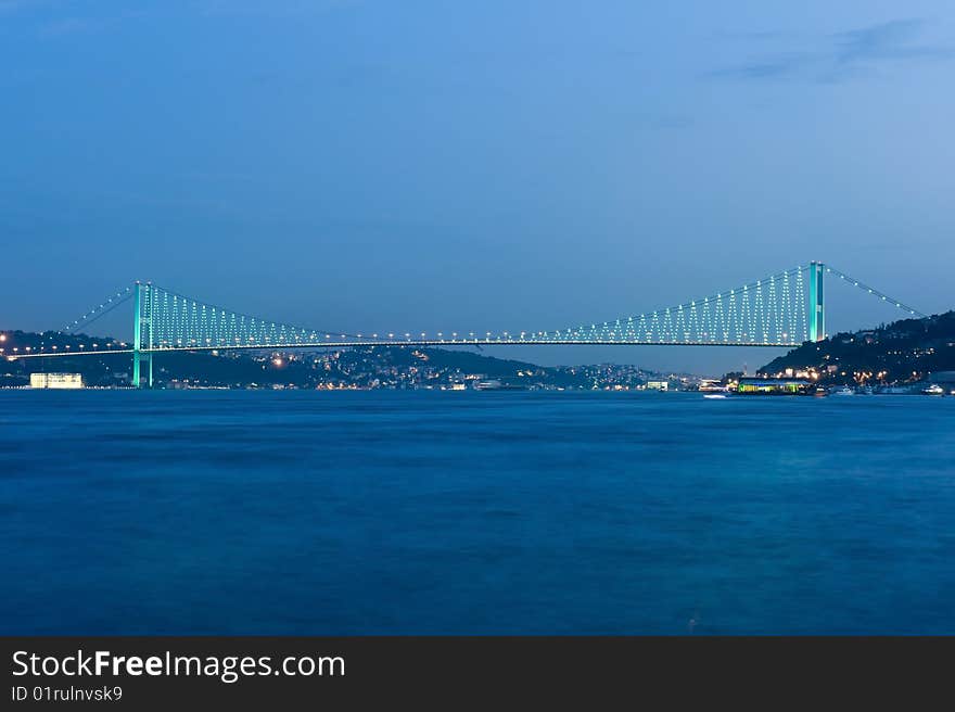 View of Bosporus bridges, Istanbul, Turkey