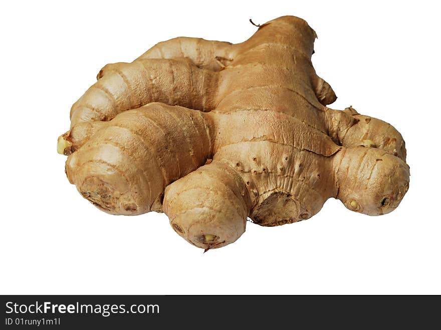 Ginger root isolated on white background