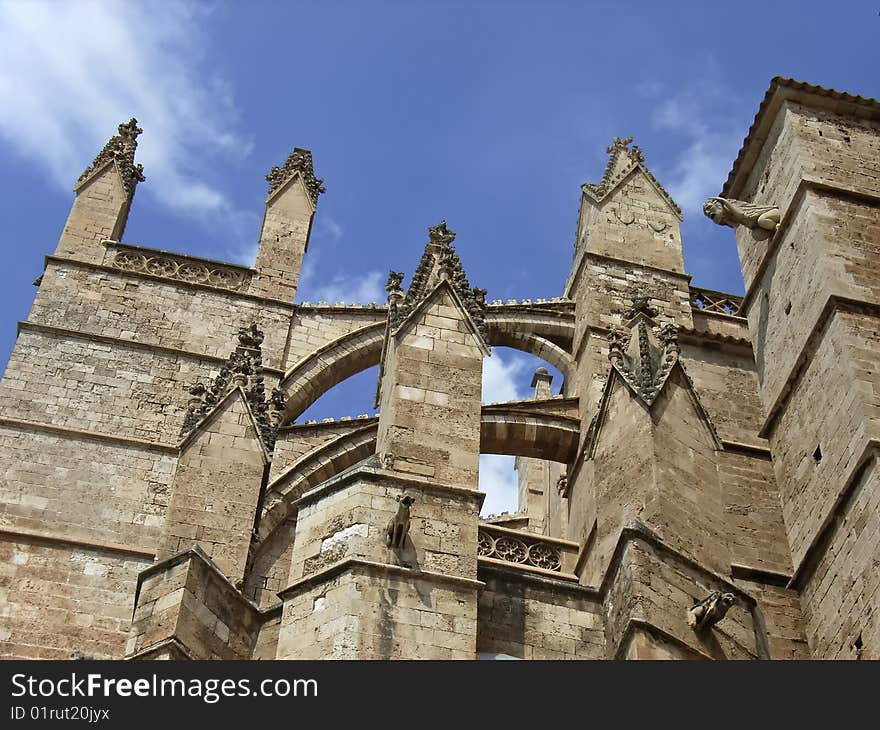 Details of the Palma de Mallorca gothic cathedral. Details of the Palma de Mallorca gothic cathedral