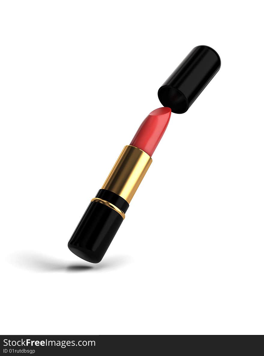 3d illustration of lipstick isolated on white