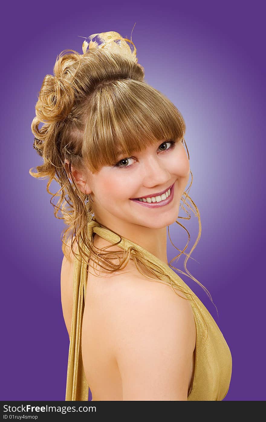 Portrait of the girl during display of hairdresses. Portrait of the girl during display of hairdresses.