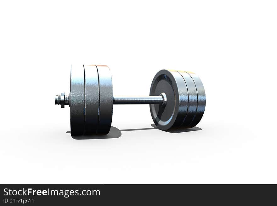 Isolated dumbbell on white background - 3d render