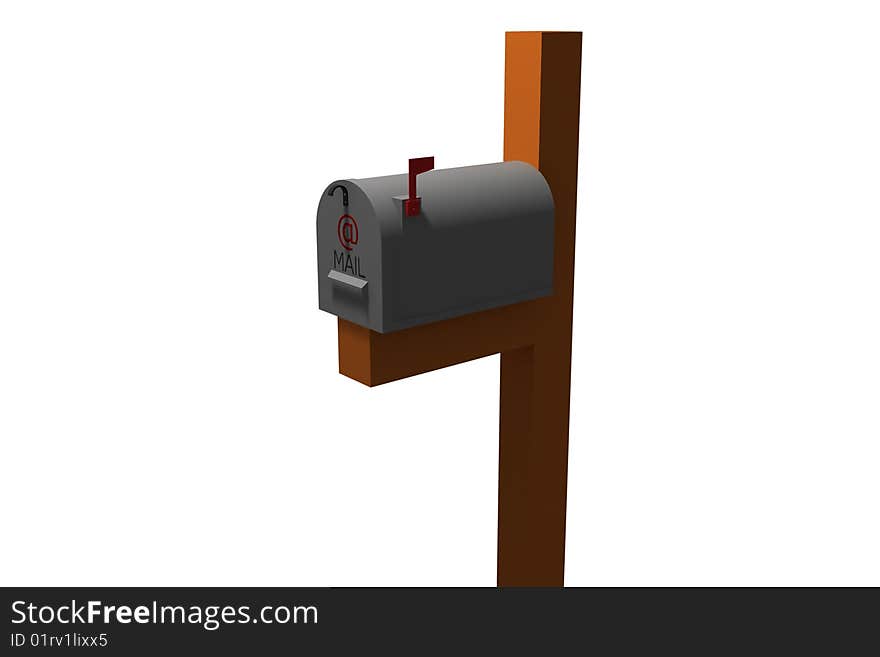 Classic american mailbox - 3d isolated illustration