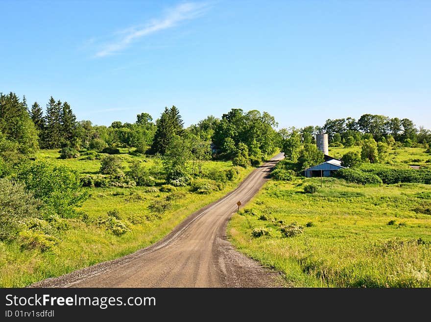 Road and Barn