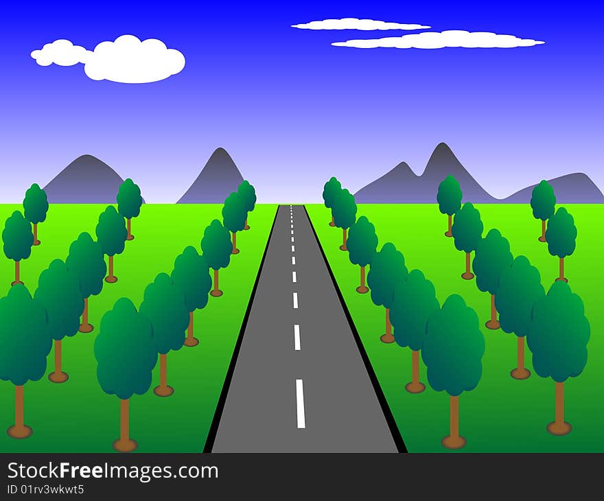 Country landscape with trees for design. Country landscape with trees for design