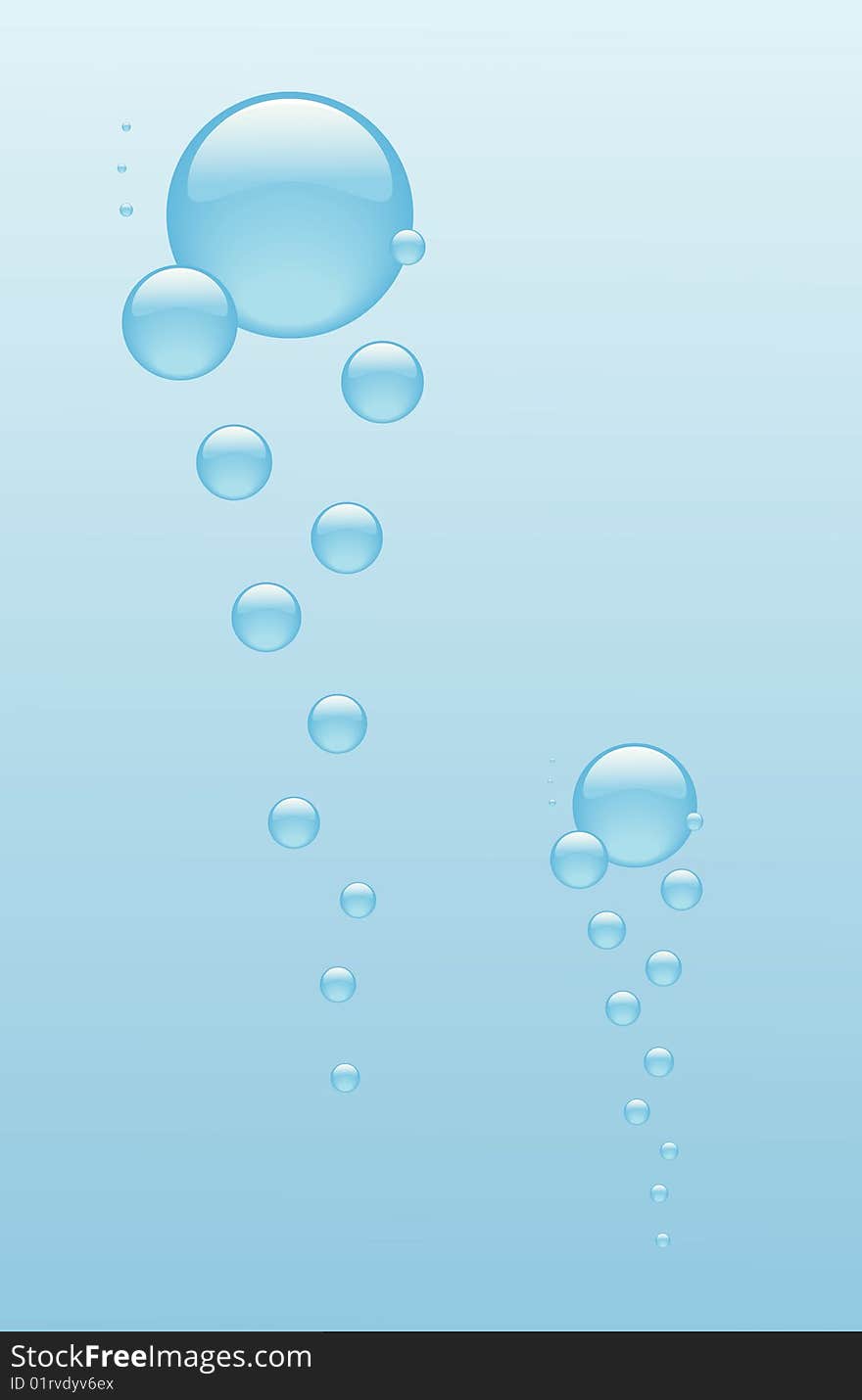 Blue bubbles of different size, vector illustration