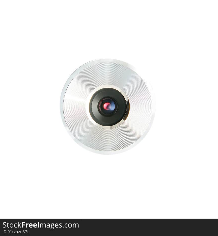 Front view of a webcamera isolated on white. Front view of a webcamera isolated on white