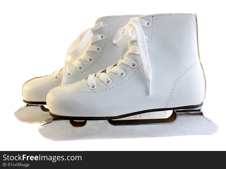 The children's skates  on a white background, it is isolated