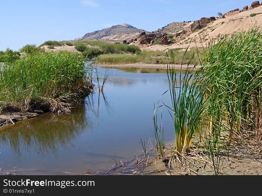 Desert near  Oasis,Inner mongolia Scenic area China. Desert near  Oasis,Inner mongolia Scenic area China.