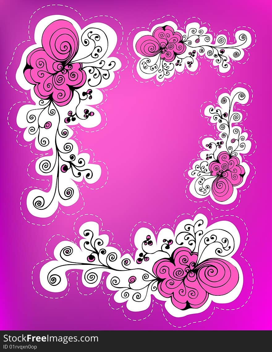 Floral vector frame for text. Floral vector frame for text