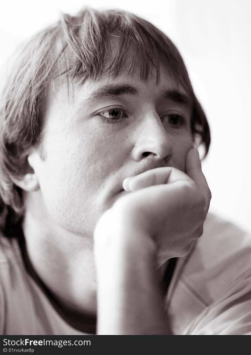 Portrait of a thoughtful man - shallow DOF