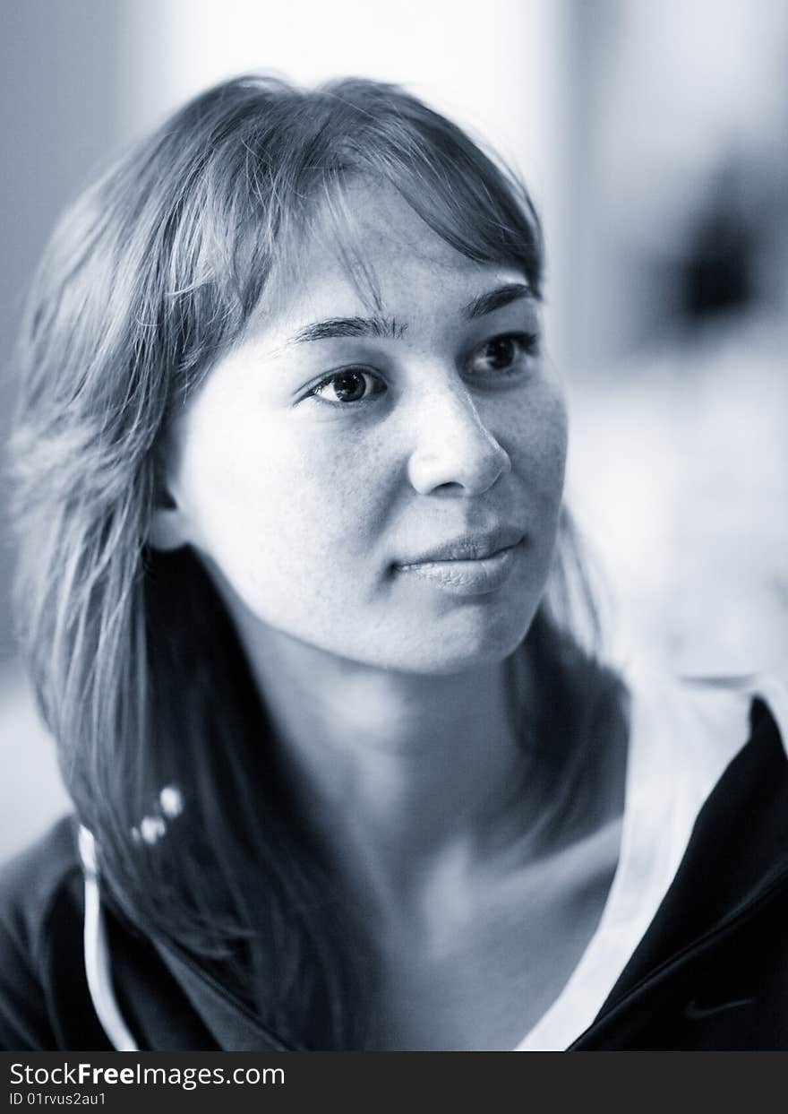 Portrait of a pretty young girl - shallow DOF. Portrait of a pretty young girl - shallow DOF