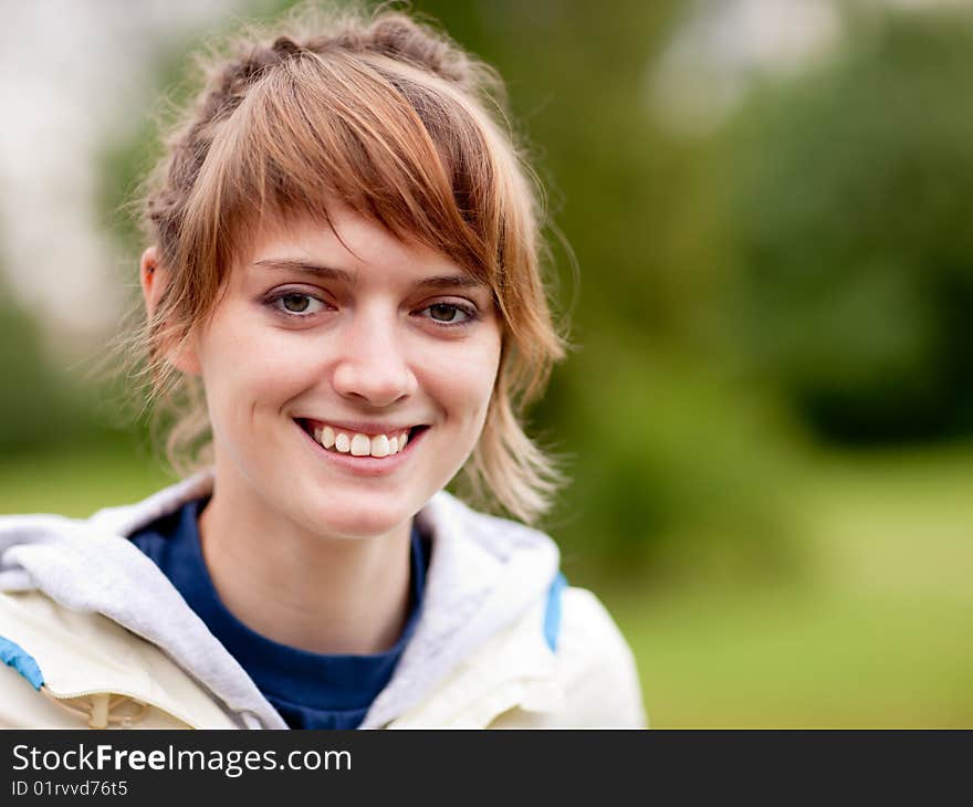 Portrait of a pretty young girl - shallow DOF. Portrait of a pretty young girl - shallow DOF