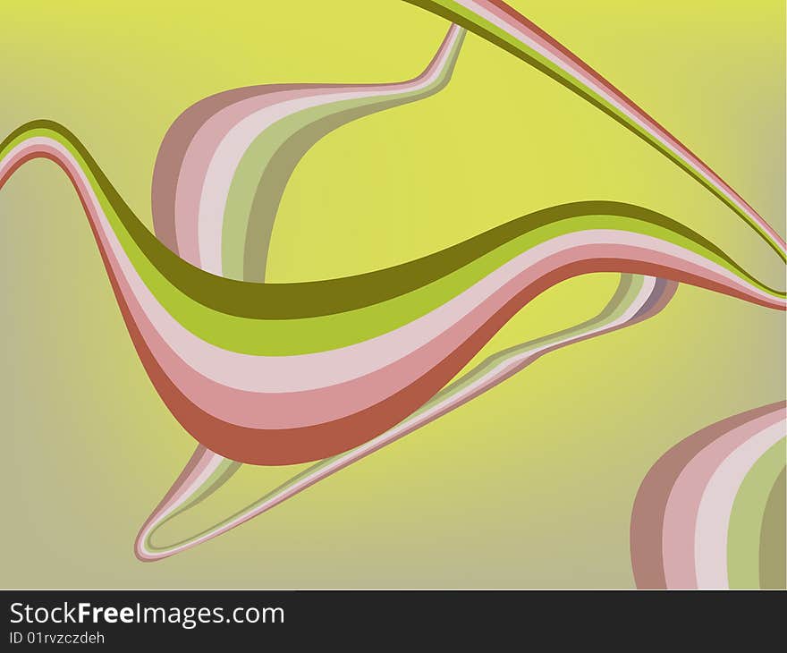 Colorful wavy ribbons on background