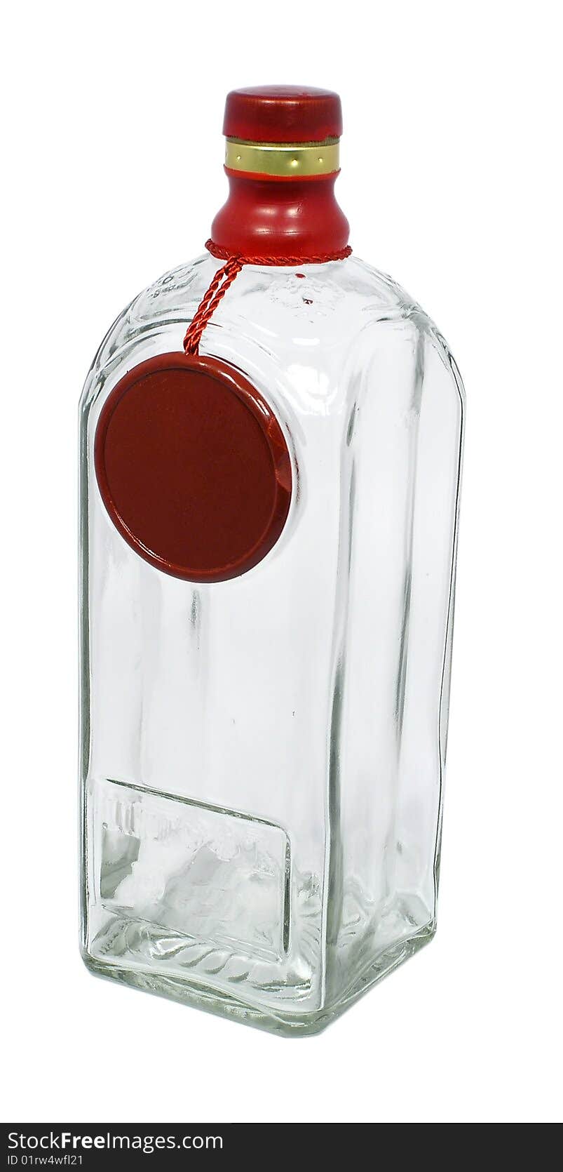 Transparent Glass Bottle Of The Square Form