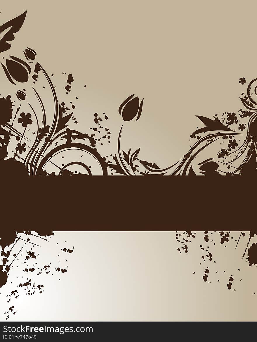 Brown floral background with place for your text