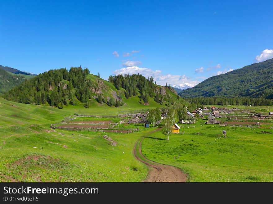 Small old village in mountains