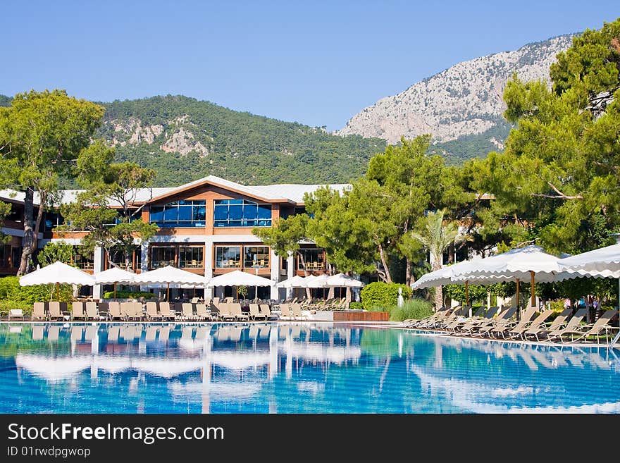 Swimming pool on a sunny day