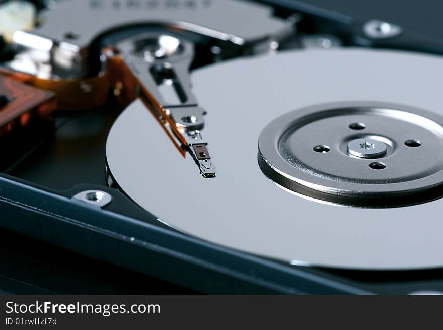 Part of a open harddisk drive